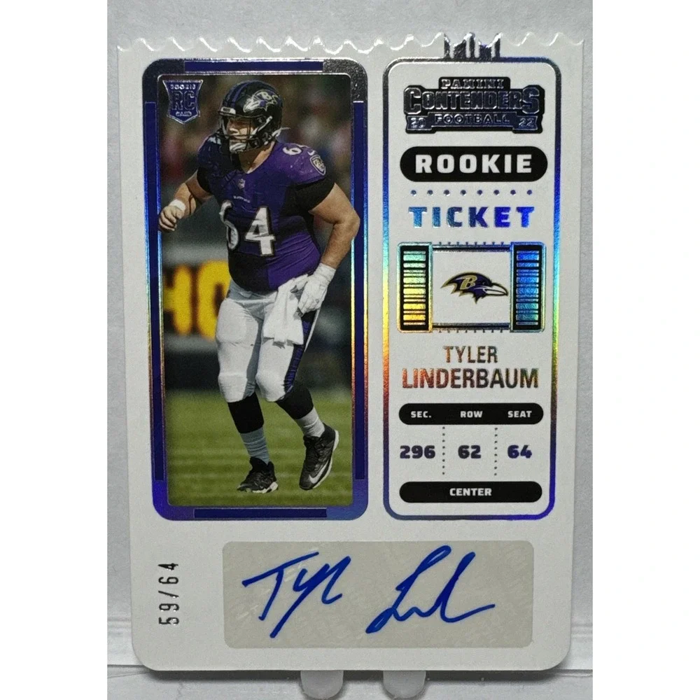 2022 Panini Contenders - Rookie Ticket Tyler Linderbaum #155 Stub /64 (AU, RC)